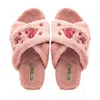 Rettrose Women's Pink / Purple The Kaylee Nude Luxury Plush Diamanté Embellished Handmade Slipper In Pink/purple