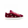 Rettrose Women's Red The Hadley Luxury Ruby Satin Handmade Embellished Tennis Shoe In Red