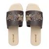 Rettrose Women's Saylor Grey  Luxury Plush Diamanté Embellished Handmade Sliders