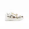 Rettrose Women's The Lucia Luxury White Satin Handmade Embellished Tennis Shoe In White