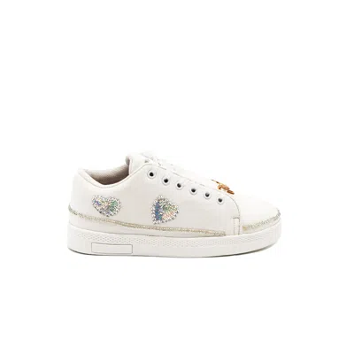 Rettrose Women's The Raelynn Luxury White Canvas Handmade Embellished Tennis Shoe