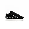 Rettrose Women's The Rose Luxury Black Suede Handmade Embellished Tennis Shoe In Black