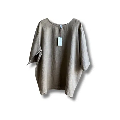 Reunion Home Women's Elba Blouse - Brown In Gray