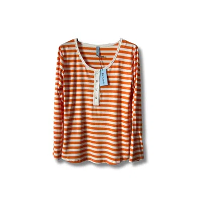 Reunion Home Women's Grandpa Stripe Longsleeve T-shirt - Orange