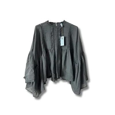 Reunion Home Women's Nomad Blouse - Grey In Black