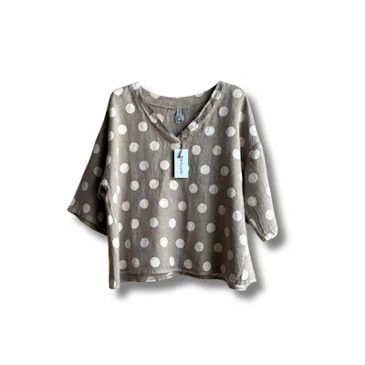 Reunion Home Women's Salento Dot Blouse - Grey In Gray