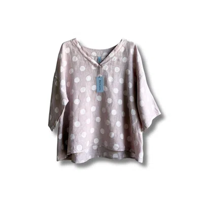 Reunion Home Women's Salento Dot Blouse - Pink In Gray