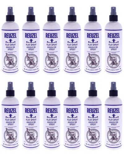 Reuzel Men's 12oz Clay Spray - Pack Of 12 In Transparent