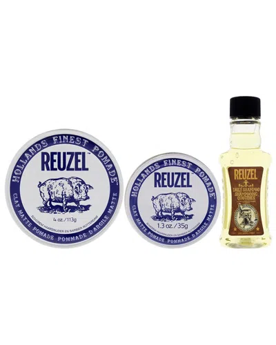 Reuzel Men's 4pc Clay Holiday Travel Bag Set