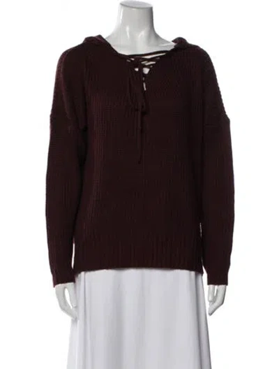 Pre-owned Rev _____ V-neck Sweater In Burgundy