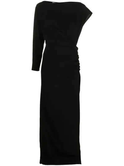 Rev Asymmetric Slit Maxi Dress In Black