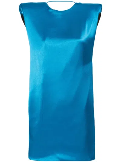Rev Sleeveless Dress With Shoulder Padding In Blue