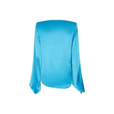 Rev Satin Blouse In Blue