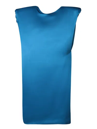 Rev Sleeveless Dress With Shoulder Padding In Blue