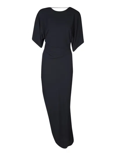 Rev Long Dress With Asymmetric Cut In Black