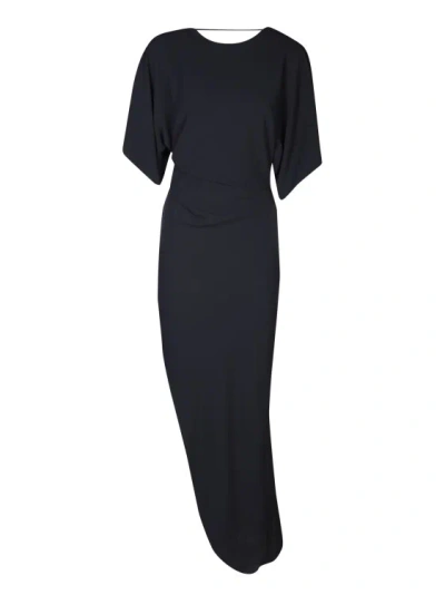 Rev Long Dress With Asymmetric Cut In Black