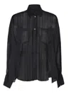 Rev Black Silk Organza Shirt In Black