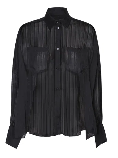 Rev Black Silk Organza Shirt