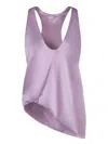 Rev Asymmetrical Lilac Satin Top In Purple