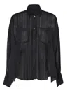Rev Black Silk Organza Shirt In Black
