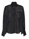 Rev Black Silk Organza Shirt In Black
