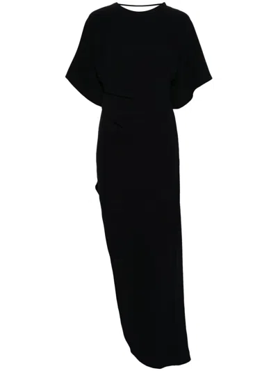 Rev Long Dress With Asymmetric Cut In Black