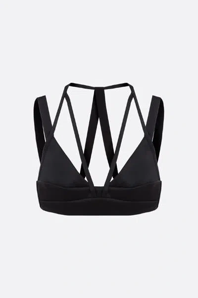 Rev Strap-detail Sleeveless Cropped Top In Black