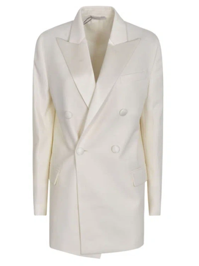 Rev Virgin Wool Double-breasted Coat In Beige