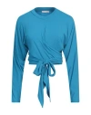 Rev Woman T-shirt Azure Size S Viscose, Elastane In Blue