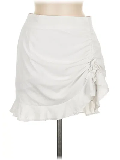 Pre-owned Revamped Casual Skirt In White