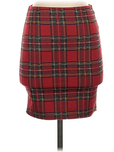 Pre-owned Revamped Formal Skirt In Red
