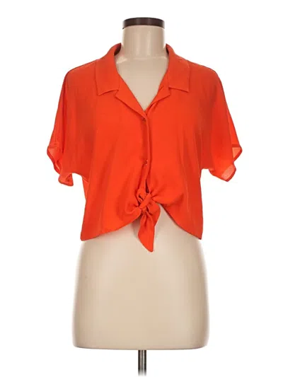 Pre-owned Revamped Short Sleeve Blouse In Orange