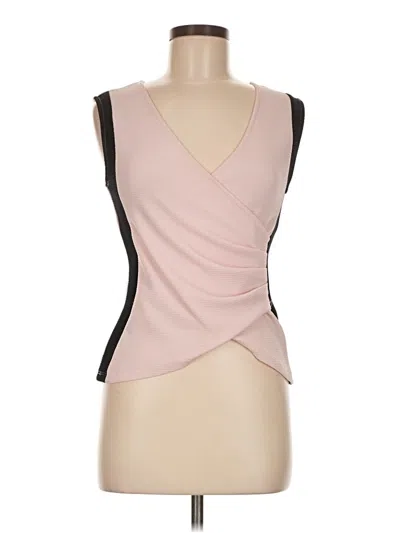 Pre-owned Revamped Sleeveless Top Pink Plunge Neckline Tops