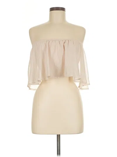 Pre-owned Revamped Tube Top Ivory Strapless Neckline Tops In White