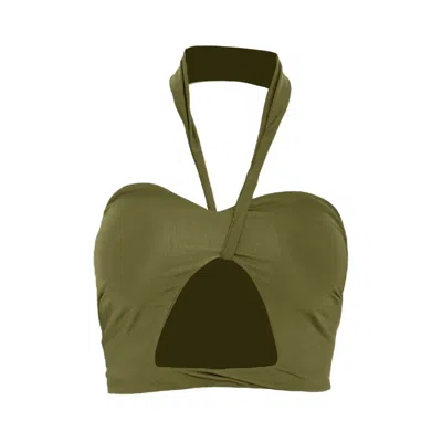 Rêve De Rive Women's Asha Hunter Green Bikini Top