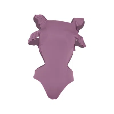 Rêve De Rive Women's Pink / Purple Charmaine Dark Lavender Purple One Piece In Pink/purple