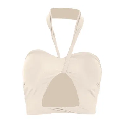 Rêve De Rive Women's White Asha Ivory Bikini Top