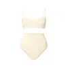 Rêve De Rive Women's White Harlow Ivory High Waisted Bikini Set In White