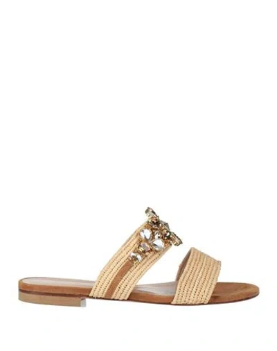 Rêve D'un Jour Woman Sandals Sand Size 8 Textile Fibers In Beige