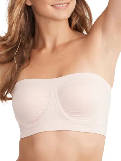 Reveal Women's Low-key Seamless Bandeau Bra In White