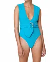 Revel Rey Open Back Dean One Piece In Aquamarine Croc In Blue