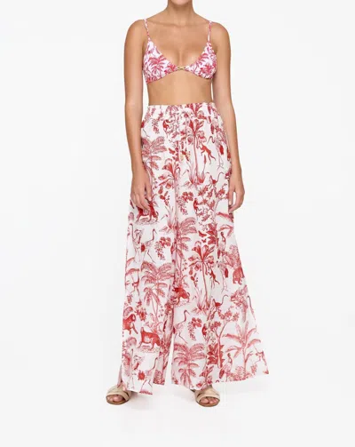 Revel Rey Penelope Pants In Red Toile In White