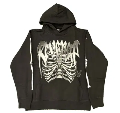 Pre-owned Revenge Chrome Skeleton Logo Hoodie Size Xl In Silver