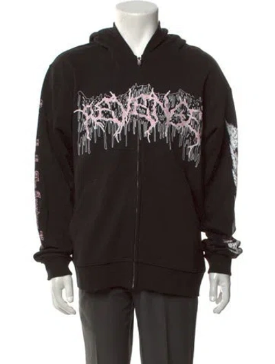 Pre-owned Revenge Graphic Print Crew Neck Hoodie In Black