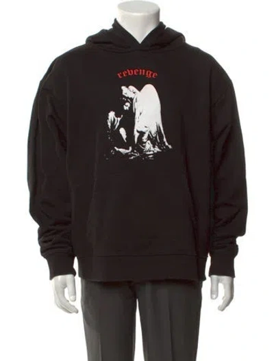 Pre-owned Revenge Graphic Print Crew Neck Hoodie In Black
