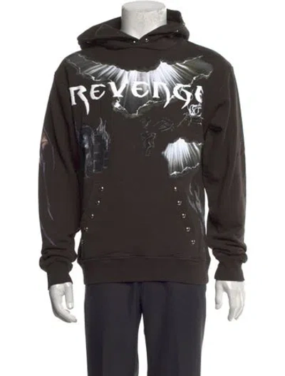 Pre-owned Revenge Graphic Print Crew Neck Hoodie In Green
