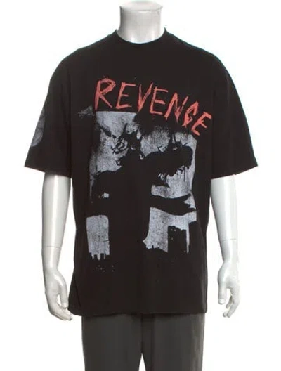 Pre-owned Revenge Graphic Print Crew Neck T-shirt In Black