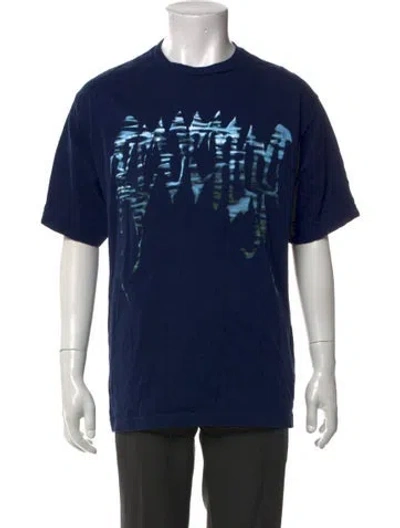 Pre-owned Revenge Graphic Print Crew Neck T-shirt In Blue