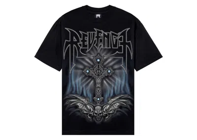 Pre-owned Revenge Men's  Airbrush Metal Tee Shirt In Black
