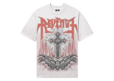 Pre-owned Revenge Men's  Airbrush Metal Tee Shirt In Cement In Gray